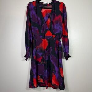 Vibrant Wrap Floral Bold Print Dress